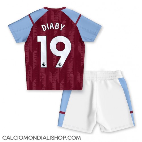 Maglie da calcio Aston Villa Moussa Diaby #19 Prima Maglia Bambino 2023-24 Manica Corta (+ Pantaloni corti)